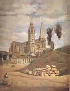 Jean Baptiste Camille  Corot La cathedrale de Chartres (mk11) Spain oil painting reproduction